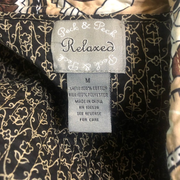 Boho Cottagecore Quilted Paisley Button Up Jacket Peck & Peck Relaxed Medium - Picture 4 of 6